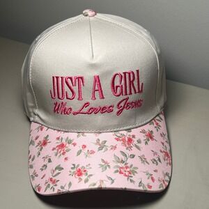 Just A Girl Who Loves Jesus Women's Embroidered Floral Hat